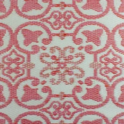 Kirklands Home Pink and Cream Floral Tile Outdoor Area Rug, 4x6 Clearance