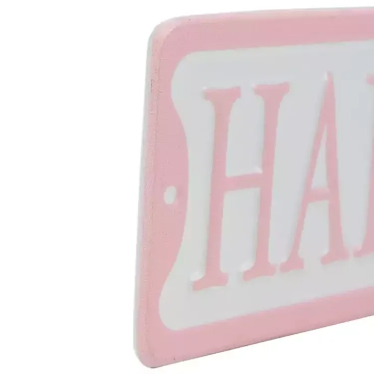 Easter Decorations>Kirklands Home Pink and White Metal Happy Easter Wall Plaque