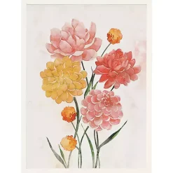 Kirklands Home Pink and Yellow Flowers Framed Art Print Outlet