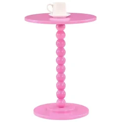 Kirklands Home Beaded Spindle Accent Table Pink Discount