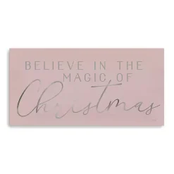 Christmas Art & Wall Decor>Kirklands Home Believe in Magic Christmas Canvas Art Print Pink