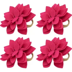 Kirklands Home Blossom Napkin Rings, Set of 4 Pink Discount