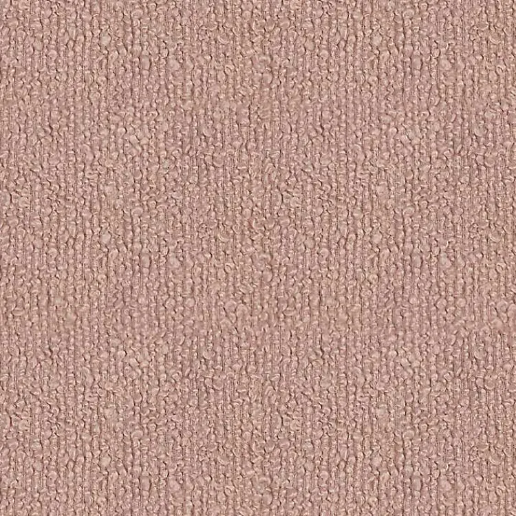 Kirklands Home Boucle Natural Wood Ottoman Pink Clearance