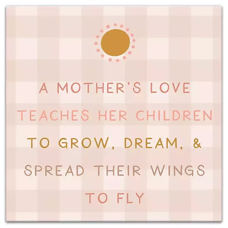Kirklands Home Checkered A Mother's Love Canvas Art Print Pink Outlet