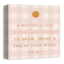 Kirklands Home Checkered A Mother's Love Canvas Art Print Pink Outlet