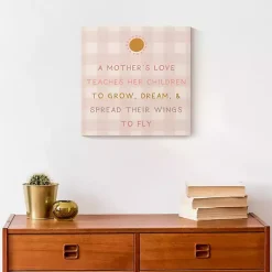 Kirklands Home Checkered A Mother's Love Canvas Art Print Pink Outlet