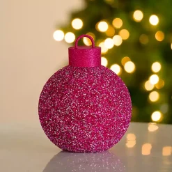 Christmas Decorations>Kirklands Home Confetti Glitter Ornament, 7 in. Pink