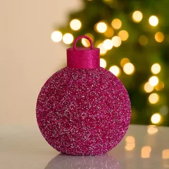 Christmas Decorations>Kirklands Home Confetti Glitter Ornament, 10 in. Pink