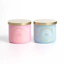 Candles>Kirklands Home Pink Coral & Sea Salt 2-pc. Candle Set