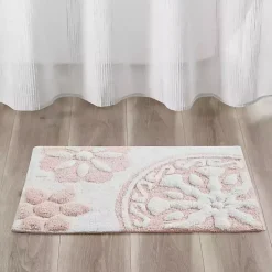 Kirklands Home Cotton Tufted Medallion Bath Mat, 30 in. Pink Hot