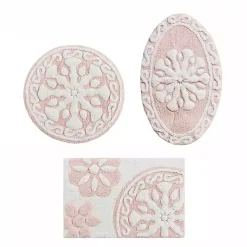 Kirklands Home Cotton Tufted Medallion Bath Mat, 30 in. Pink Hot