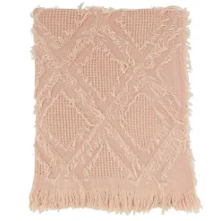 Blankets & Throws>Kirklands Home Diamond Pattern Throw Blanket Pink