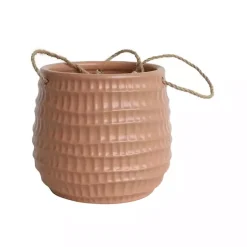 Kirklands Home Dimpled Ceramic Hanging Planter Pink Online