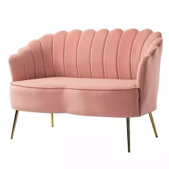 Kirklands Home Donata Velvet Tufted Loveseat Pink Discount