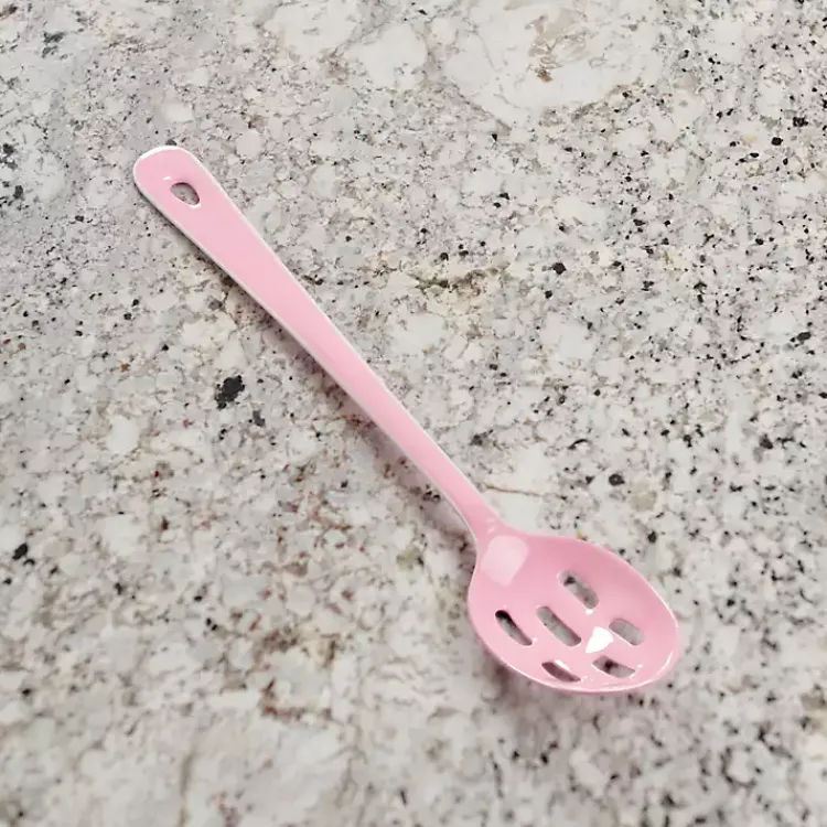 Kirklands Home Enamel Stainless Steel Slotted Spoon Pink Discount