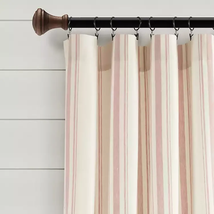 Kirklands Home Farmhouse Stripe Curtain Panel Set, 84 in. Pink