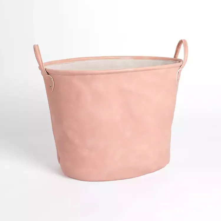 Baskets & Boxes>Kirklands Home Faux Leather Storage Bin Pink