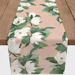 Easter Decorations>Kirklands Home Pink Floral Print Cotton Twill Table Runner