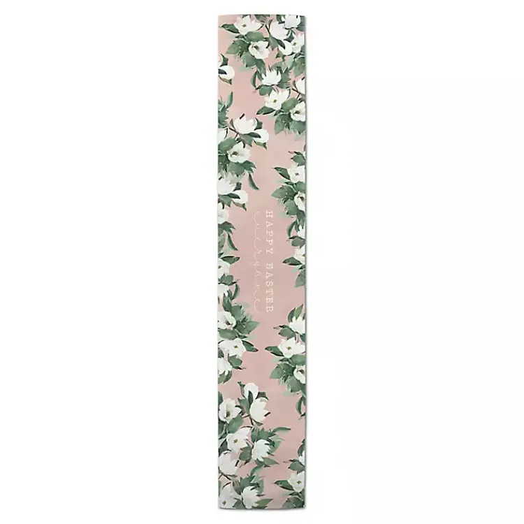 Easter Decorations>Kirklands Home Pink Floral Print Cotton Twill Table Runner