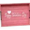 Valentines Day Decorations>Kirklands Home Pink Happy Valentine's Day Wood Tray