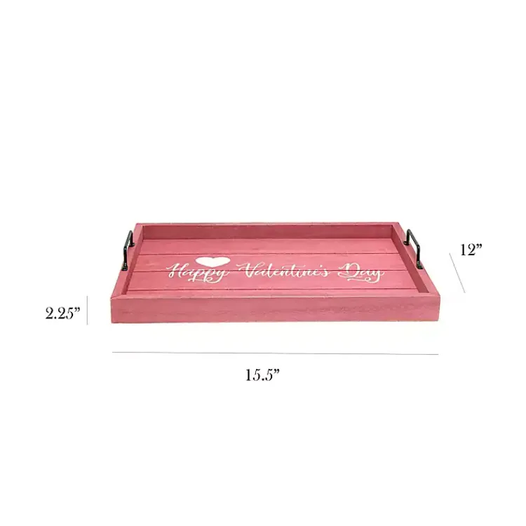 Valentines Day Decorations>Kirklands Home Pink Happy Valentine's Day Wood Tray