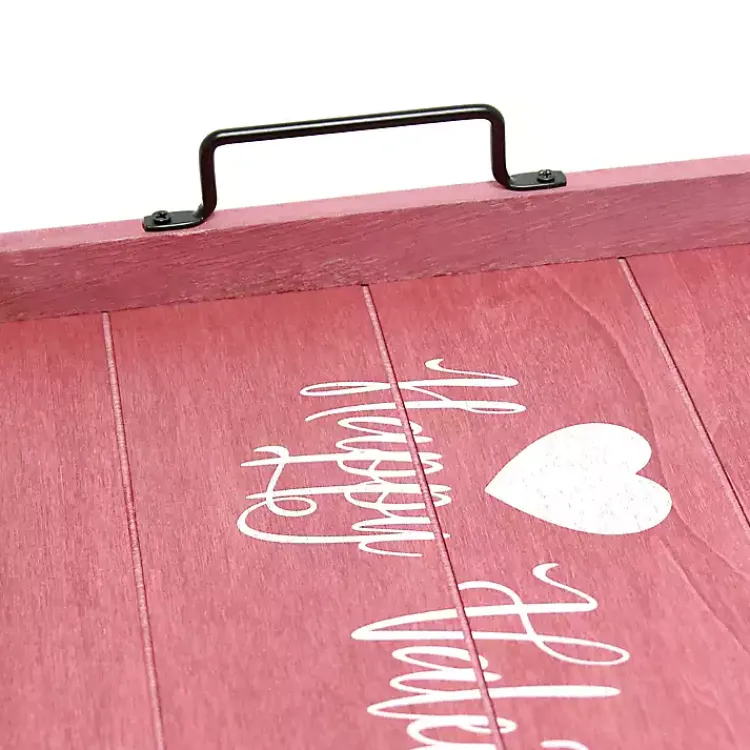 Valentines Day Decorations>Kirklands Home Pink Happy Valentine's Day Wood Tray