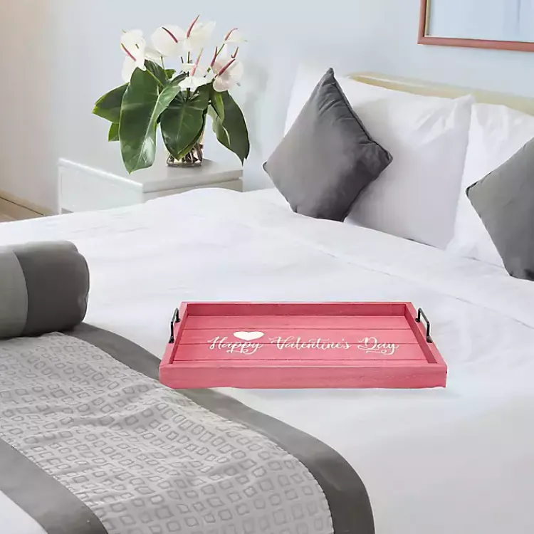 Valentines Day Decorations>Kirklands Home Pink Happy Valentine's Day Wood Tray