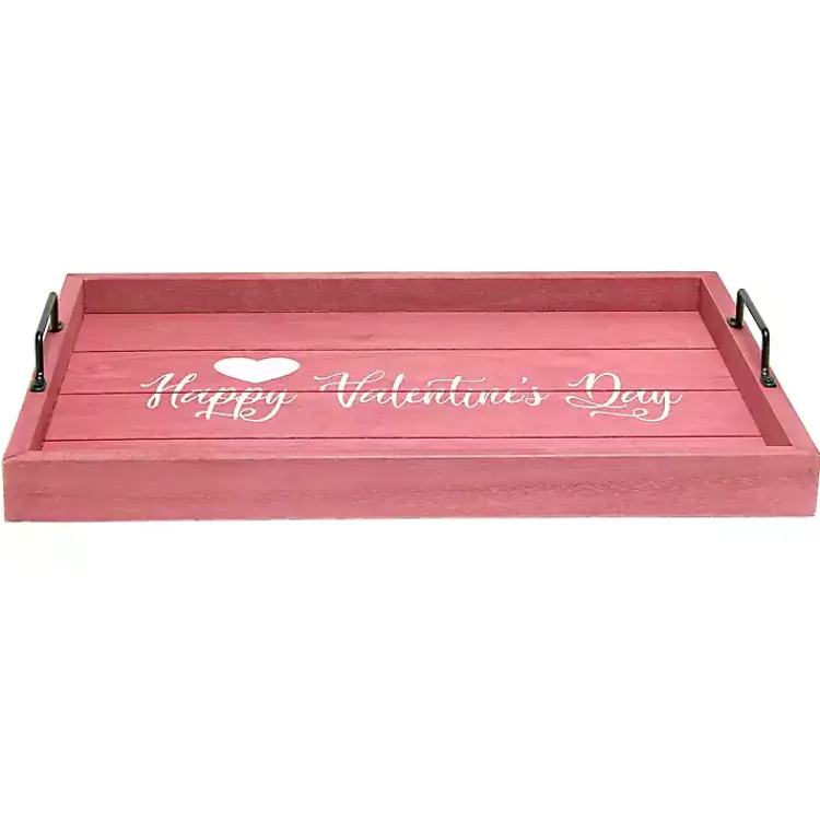 Valentines Day Decorations>Kirklands Home Pink Happy Valentine's Day Wood Tray