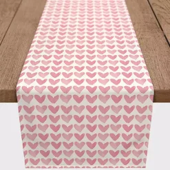 Valentines Day Decorations>Kirklands Home Pink Hearts Cotton Twill Valentine's Runner