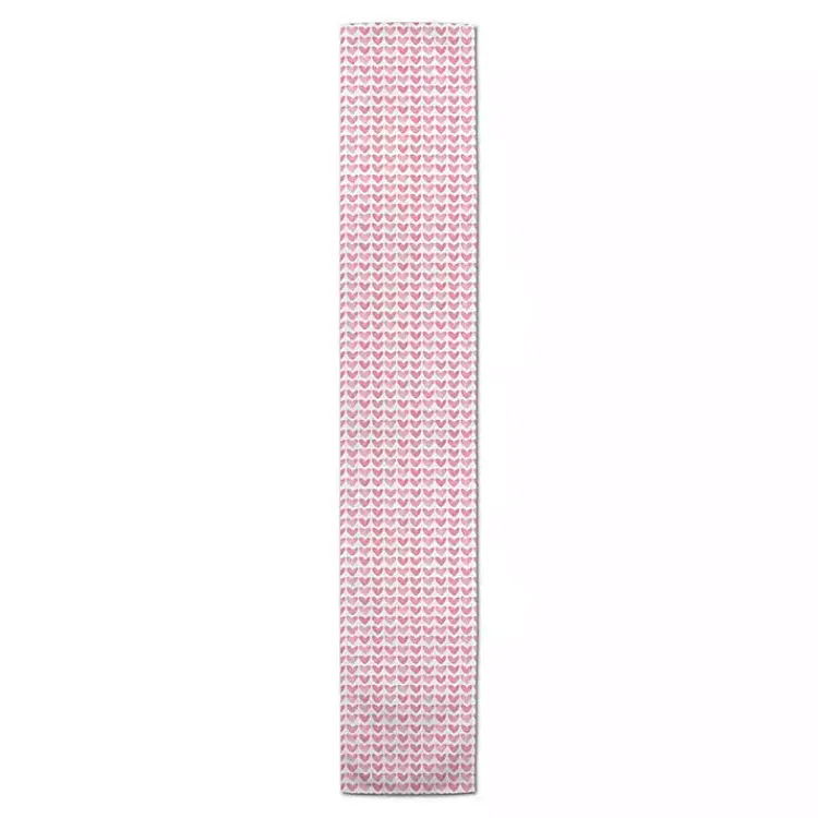 Valentines Day Decorations>Kirklands Home Pink Hearts Cotton Twill Valentine's Runner