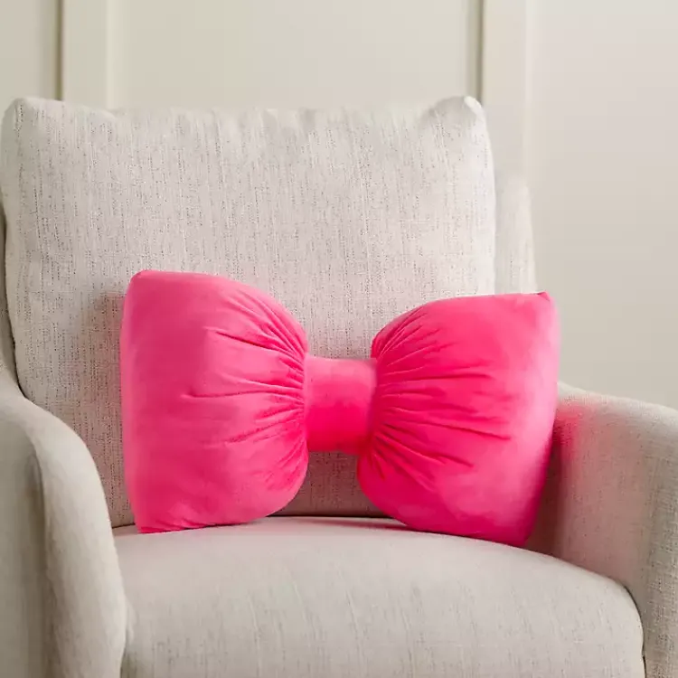 Pillows>Kirklands Home Holiday Bow Shaped Pillow Pink