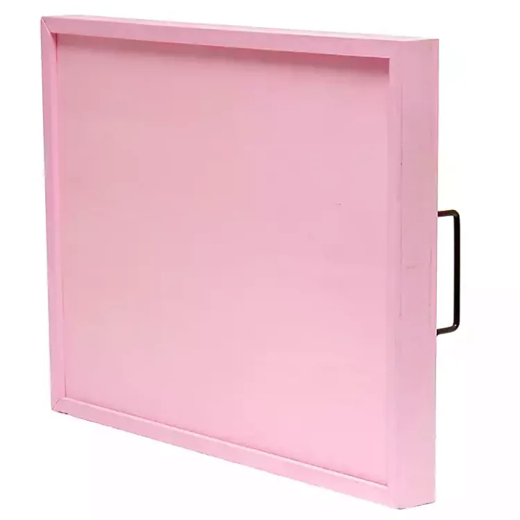 Easter Decorations>Kirklands Home Hoppy Easter Wood Tray Pink
