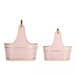 Christmas Decorations>Kirklands Home Iron Merry Christmas Baskets, Set of 2 Pink