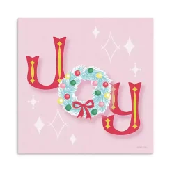 Christmas Art & Wall Decor>Kirklands Home Pink Joy Wreath Canvas Print
