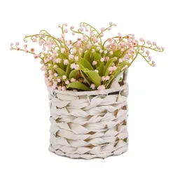 Arrangements & Greenery>Kirklands Home Pink Lily of the Valley Arrangement in Basket