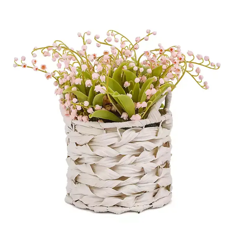 Arrangements & Greenery>Kirklands Home Pink Lily of the Valley Arrangement in Basket