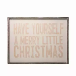 Christmas Art & Wall Decor>Kirklands Home Pink Merry Little Christmas Framed Wall Plaque
