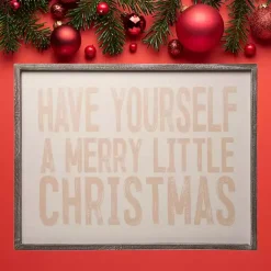 Christmas Art & Wall Decor>Kirklands Home Pink Merry Little Christmas Framed Wall Plaque
