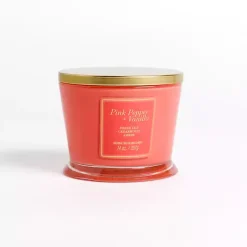Candles>Kirklands Home Pepper & Vanilla 14 oz. 3-Wick Candle Pink