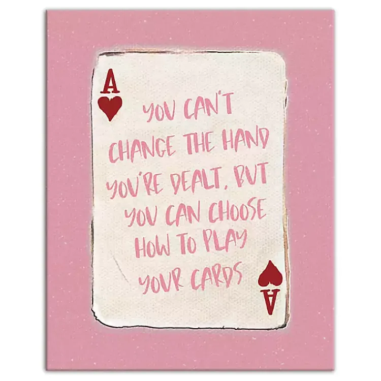 Kirklands Home Playing Card Canvas Art Print Pink Sale
