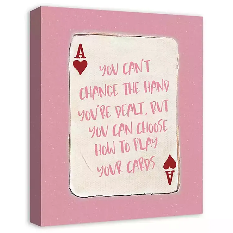 Kirklands Home Playing Card Canvas Art Print Pink Sale