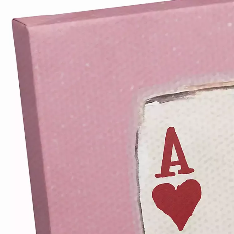 Kirklands Home Playing Card Canvas Art Print Pink Sale