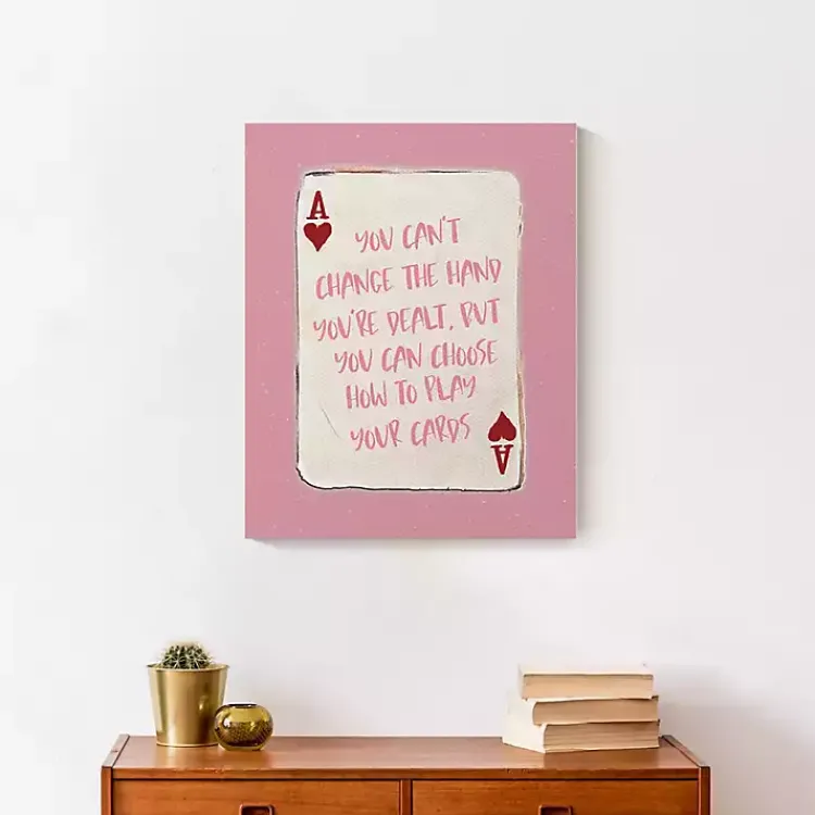 Kirklands Home Playing Card Canvas Art Print Pink Sale