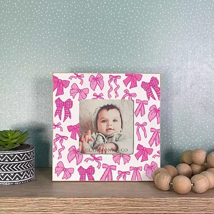 Picture Frames>Kirklands Home Pink Preppy Bows Picture Frame