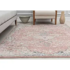 Kirklands Home Pink Rose Medallion Area Rug, 5x7