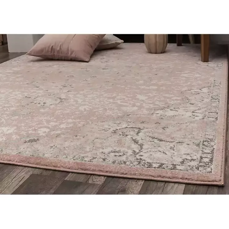 Kirklands Home Pink Rose Medallion Area Rug, 5x7