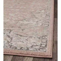 Kirklands Home Pink Rose Medallion Area Rug, 5x7