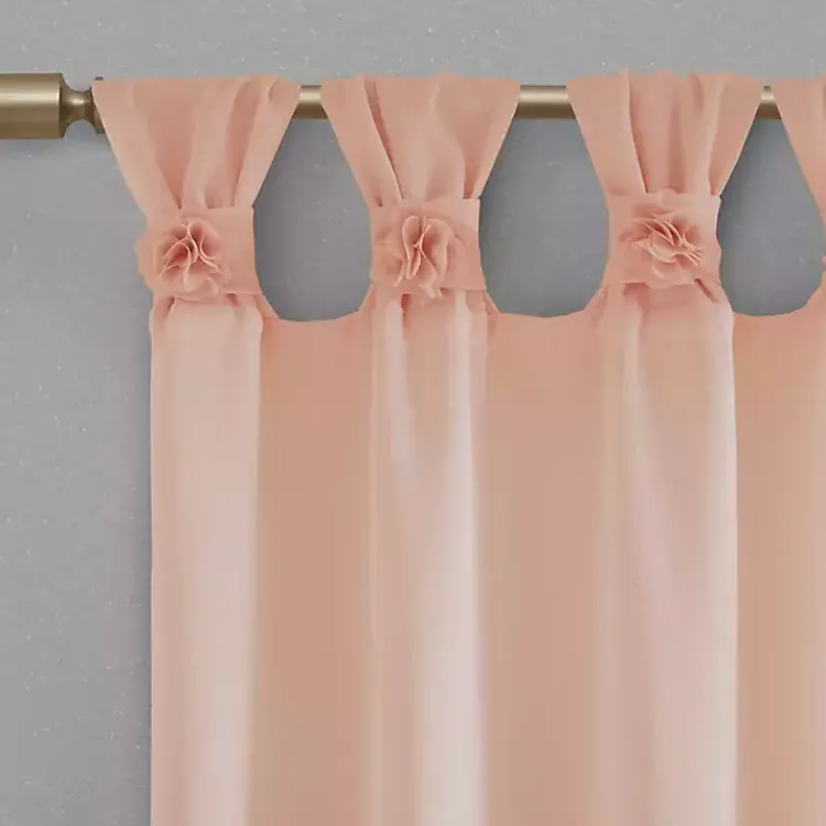 Kirklands Home Rosette Tab Top Curtain Panel, 84 in. Pink Discount
