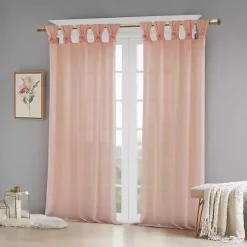 Kirklands Home Rosette Tab Top Curtain Panel, 95 in. Pink Discount