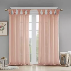 Kirklands Home Rosette Tab Top Curtain Panel, 95 in. Pink Discount